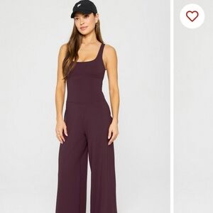 Women’s Wide-Leg Jumpsuit in Deep Plum